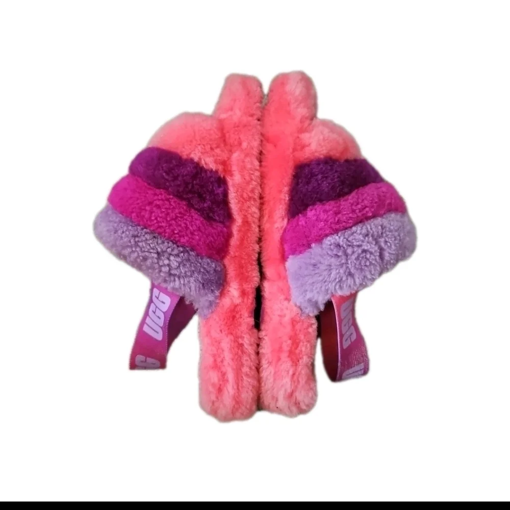 Ugg Big Girls Oh Yeah Gradient Furry Indoor/ Outdoor Colorful Slippers 1